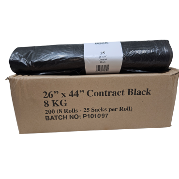 Black Bags 26" x 44" | Contract Bags | 20 Micron