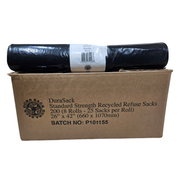 Durasack Black Bags | Recycled 26" x 42" | 32 Micron