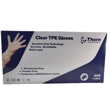 Clear TPE Gloves | 200 Gloves Per Box