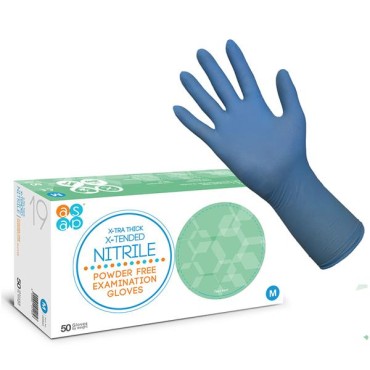 ASAP X-Tra Thick X-Tended Nitrile Powder Free Examination Gloves