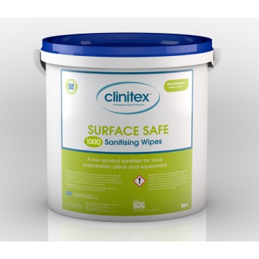 Surface Safe Sanitising Wipes 1000 Per Tube - Alcohol Based (Low Alcohol Level)