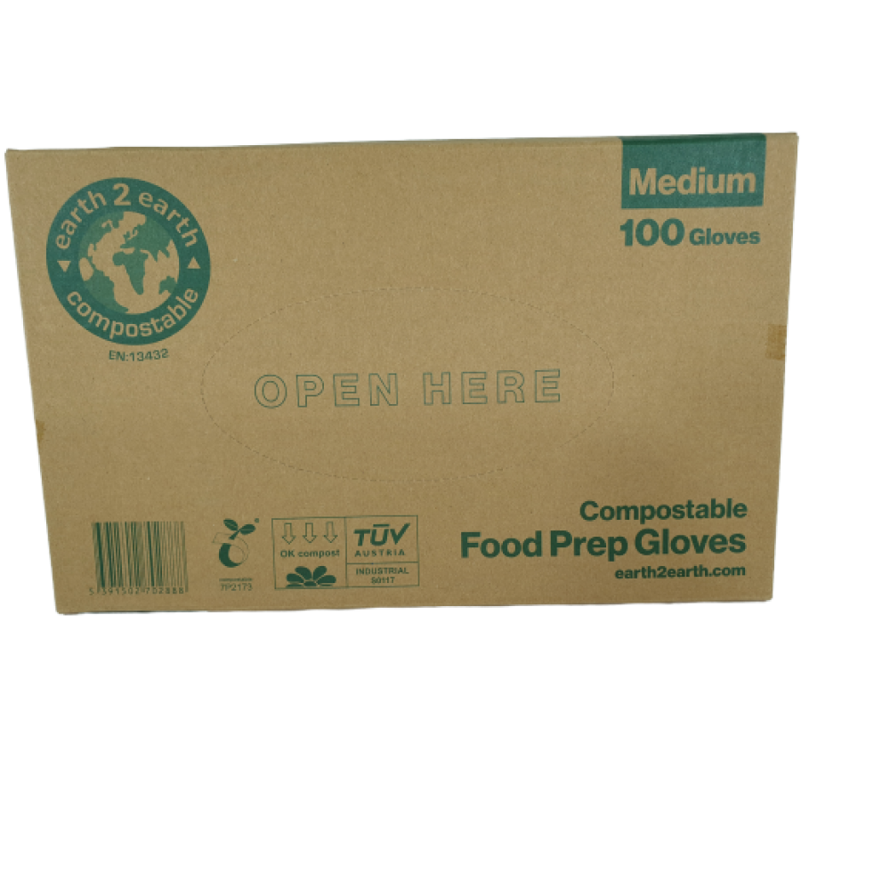 Earth2Earth Compostable Food Prep Gloves / 100 Gloves