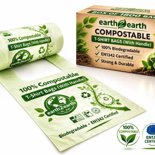 Earth2Earth Compostable T-Shirt Bag Clear