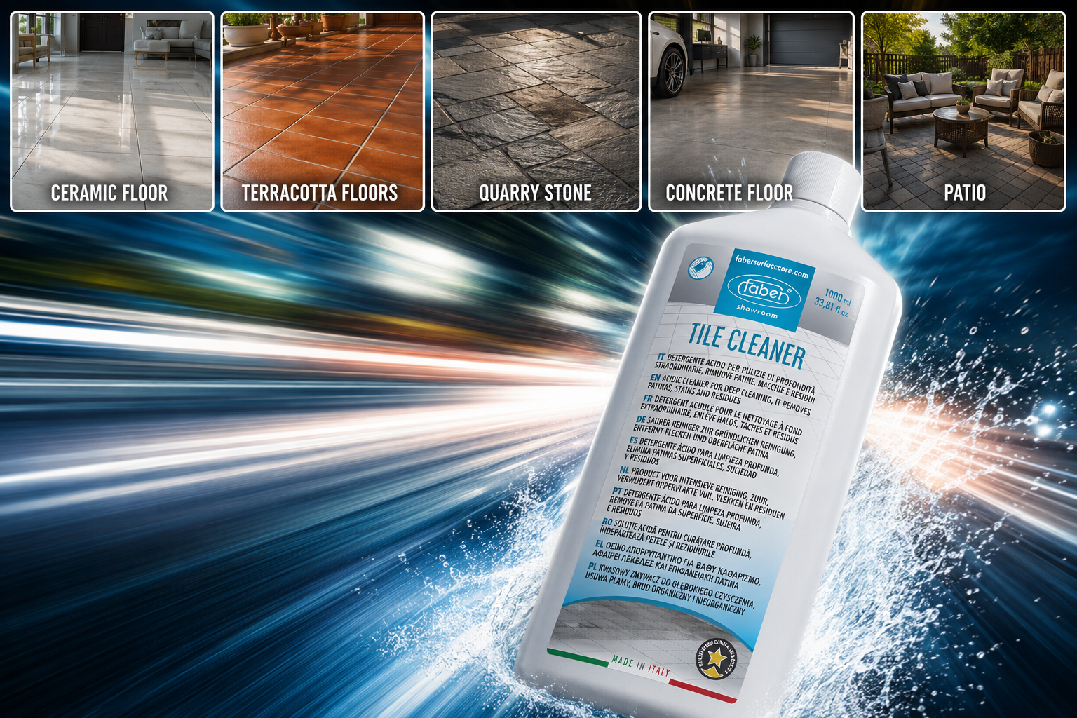 Surface Care With The Faber Tile Cleaner 1L