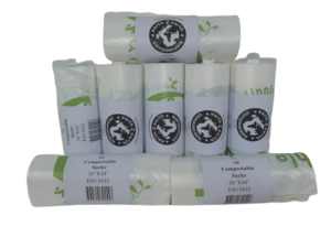 Earth2Earth Compostable Sacks 26" x 44" | Clear |10 Bags Per Roll