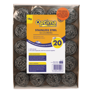 Optima Proclean Stainless Steel Scourers – 18 GR/ 20 Scourers