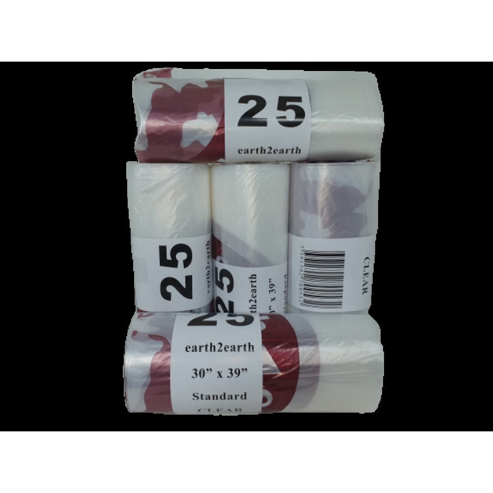 For The Earth2Earth 30" x 39" Standard Refuse Sack Clear (Slim Jim)