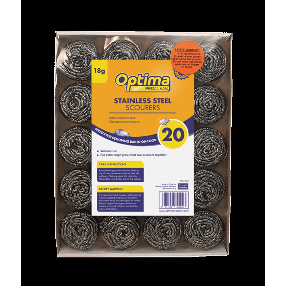 Scrubbing Power With The 18g Optima Proclean Stainless Steel Scourers