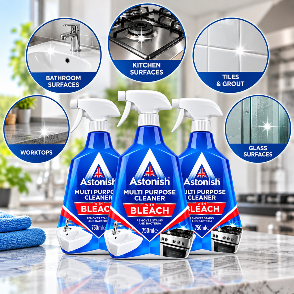 Deep Clean Kitchens And Bathrooms With Astonish Multi-Purpose Cleaner With Bleach